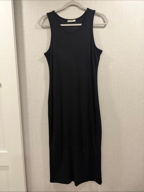 Marine Layer Black Sleeveless Midi Tank Dress